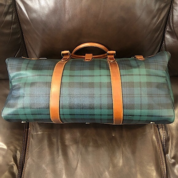 RALPH LAUREN Black Watch Plaid Boston Weekend Travel Duffle Bag 55cm - Picture 13 of 17